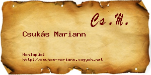 Csukás Mariann névjegykártya