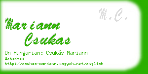 mariann csukas business card
